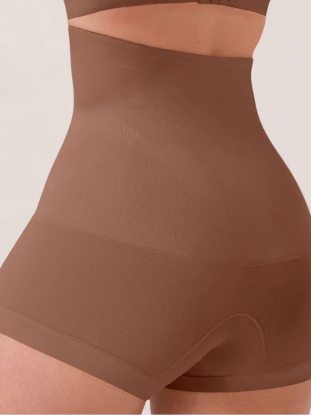 Shapermint High-Waist Seamless Shaping Shorts — Brown